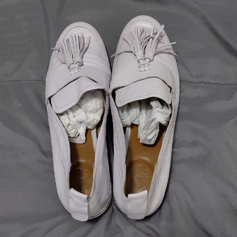 Franco Sarto White Tassel Loafers